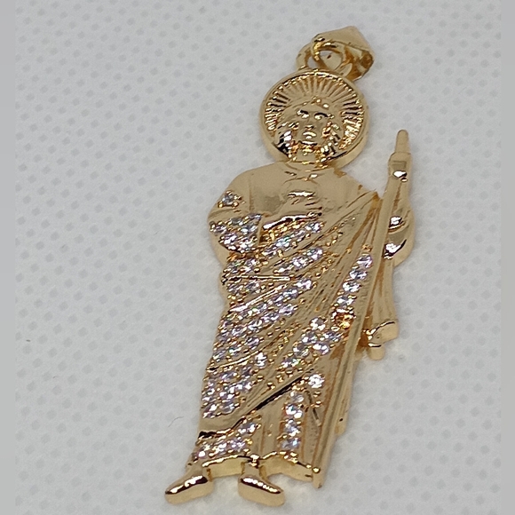 Jewelry - Saint Jude Pendant Necklace Charm - Sparkling Crystal Accents Nwot